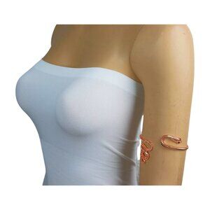 New Women Rose Gold Color Metal Upper Arm Cuff Bracelet Cobra Snake Wrap Around